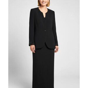 Sunny Choi for Saks Fifth Avenue Black Beaded Evening Gown & Jacket Set Size 14
